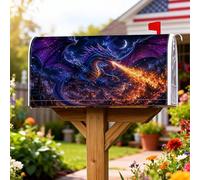 Coperture magnetiche per cassette postali con drago, fantasia mistica castello di fuoco fantasy blu per decorazione cortile 45,7 x 53,3 cm