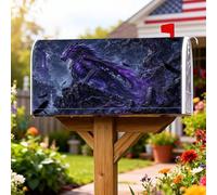 Coperture magnetiche per cassette postali con drago, fantasia, montagna mistica, skyline tempestoso, nessuna viola, copertura per cassetta delle lettere per esterni, decorazione da cortile 53 x 64 cm
