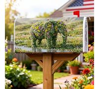 Coperture magnetiche per cassette postali con elefanti, fiori fantasiosi, farfalle, verde primavera, coperture per cassetta delle lettere per esterni, decorazione per portico anteriore, 45,7 x 53,7 cm