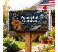 Coperture magnetiche per cassette postali con farfalla, lanterna giapponese serena montagna primavera blu pelle per decorazione prato 45,7 x 53,3 cm