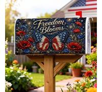 Coperture magnetiche per cassette postali con farfalle, copertura patriottica per cassetta postale con papaveri blu vibranti, copertura per cassetta della posta estiva e rossa, decorazione per cortile