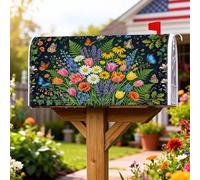 Coperture magnetiche per cassette postali con farfalle, copertura per cassetta della posta verde primaverile, con fiori vivaci, per decorazioni esterne, 45,7 x 53,3 cm