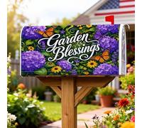 Coperture magnetiche per cassette postali con farfalle, copertura per cassetta delle lettere da giardino, motivo floreale viola, ortensia, crisantemo, primavera, viola, per decorare la casa e il