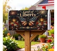 Coperture magnetiche per cassette postali con farfalle, lanterne natalizie patriottiche, fuochi d'artificio Giorno dell'Indipendenza, involucri rossi per cassetta delle lettere per decorare giardino e