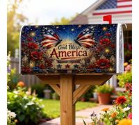 Coperture magnetiche per cassette postali con farfalle, patriottiche rustiche con papaveri, per il giorno dell'indipendenza, per decorazione della porta d'ingresso, 45,7 x 53,7 cm