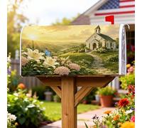 Coperture magnetiche per cassette postali con farfalle, rustiche pastorali, gigli ortensie, verde primavera, copertura per cassetta postale per decorazione cortile anteriore 53 x 64 cm