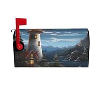 Coperture magnetiche per cassette postali con faro di Babbo Natale, dimensioni standard, 53,3 x 45,7 cm, copertura per cassetta delle lettere primaverile estate copertura per cassetta delle lettere di