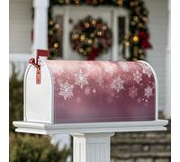 Coperture magnetiche per cassette postali con fiocchi di neve, decorazioni invernali per cassetta delle lettere color pesca, decorazioni per portico anteriore, 53 x 64 cm