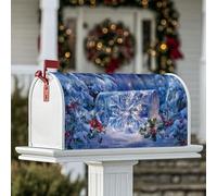 Coperture magnetiche per cassette postali con fiocco di neve, agrifoglio invernale e sempreverde, protezione per la posta per la casa e il giardino, 45,7 x 53,7 cm