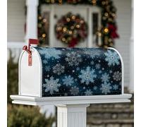 Coperture magnetiche per cassette postali con fiocco di neve, copertura per cassetta della posta invernale con cielo stellato e cielo invernale blu, per decorazione da giardino e cortile, 53 x 64 cm