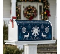 Coperture magnetiche per cassette postali con fiocco di neve, fantasiose decorazioni rustiche a forma di renna invernale blu navy per la decorazione del prato 53 x 64 cm