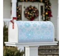 Coperture magnetiche per cassette postali con fiocco di neve, per decorazioni invernali e natalizie, colore blu, bianco, azzurro, per decorare il cortile, 45,7 x 53,7 cm