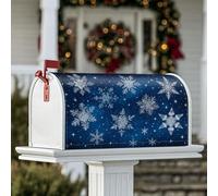 Coperture magnetiche per cassette postali con fiocco di neve, stelle invernali e scintillanti, blu per la decorazione del prato, 53 x 64 cm