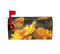 Coperture magnetiche per cassette postali con fiori e farfalle gialle di dimensioni standard 64,8 x 53,3 cm, copertura per cassetta delle lettere primaverile estate copertura per cassetta postale di