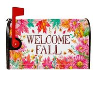 Coperture magnetiche per cassette postali con fiori e foglie rustiche vivaci coccinelle autunnali pesca copertura decorativa per la casa e il giardino, 45,7 x 53,7 cm