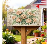Coperture magnetiche per cassette postali con fiori, farfalle e felci rustiche, colore verde primavera, protezione per la decorazione del portico anteriore, 53 x 65 cm