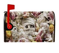 Coperture magnetiche per cassette postali con fiori, in tessuto con occhi mistici primaverili color pesca, copertura stagionale per la decorazione del portico anteriore, 45,7 x 53,7 cm