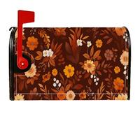 Coperture magnetiche per cassette postali con fiori, motivo rustico con foglie di fattoria, colore marrone, per esterni, decorazione da giardino, 45,7 x 53,7 cm