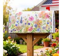 Coperture magnetiche per cassette postali con fiori, primavera botanica lavanda, crisantemo, pesca, pelle per la decorazione del portico anteriore, 45,7 x 53,7 cm