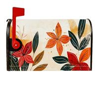 Coperture magnetiche per cassette postali con fiori, rustiche e contemporanee, con petali di foglie rosse, copertura per la decorazione del prato, 45,7 x 53,7 cm