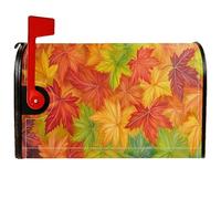 Coperture magnetiche per cassette postali con foglie, autunnali e stagionali, colori autunnali, foglie d'acero, autunnali, arancioni, per esterni, decorazione da cortile, 45,7 x 53,7 cm