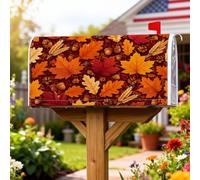 Coperture magnetiche per cassette postali con foglie, copertura per cassetta postale rustica con ghiande autunnali di grano arancione per decorazione cortile anteriore 53 x 65,5 cm