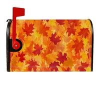 Coperture magnetiche per cassette postali con foglie d'acero, colori autunnali stagionali autunnali, foglie autunnali arancioni, per decorazione portico anteriore, 53 x 64 cm
