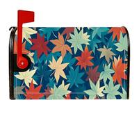 Coperture magnetiche per cassette postali con foglie d'acero, colori autunnali vivaci autunnali, foglie verdi autunnali rosse, protezione per la posta per esterni e decorazioni da giardino, 45 x 53 cm