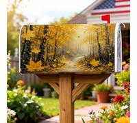 Coperture magnetiche per cassette postali con foglie d'acero, copertura per cassetta postale rustica naturale della foresta gialla, per esterni, decorazione per giardino, patio, 45,7 x 53,7 cm