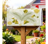 Coperture magnetiche per cassette postali con foglie di palma, forme geometriche moderne e minimaliste, esagoni verdi estivi, per esterni, decorazione per giardino, patio, 53 x 64 cm