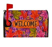 Coperture magnetiche per cassette postali con foglie, fiori vivaci autunnali per benvenuto autunno, copertura per cassetta postale arancione, decorazione per esterni, giardino, cortile, 53 x 64 cm