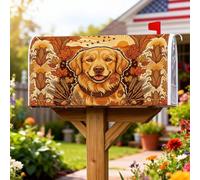 Coperture magnetiche per cassette postali con foglie, rustiche fattoria con zucche sole, autunnali, marrone, copertura per la decorazione del prato, 45,7 x 53,7 cm