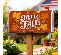 Coperture magnetiche per cassette postali con foglie, rustiche fattorie Hello Fall Fall Orange Copertura per cassetta postale per decorazione giardino cortile 45,7 x 53,3 cm