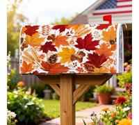 Coperture magnetiche per cassette postali con foglie, rustiche tradizionali ghiande e pigne autunnali arancioni per la decorazione del portico anteriore, 53 x 64 cm