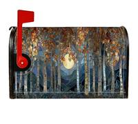 Coperture magnetiche per cassette postali con foglie, stile rustico, vintage, luna, alberi autunnali, arancione, per decorazioni per casa e giardino, 53 x 64 cm