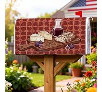 Coperture magnetiche per cassette postali con formaggio, protezione per cassetta postale autunnale rustica per pane, vino, marrone, protezione per esterni, giardino, cortile, decorazione 45,7 x 53,3