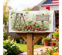 Coperture magnetiche per cassette postali con fragole, cartello rustico per casale di fattoria, copertura stagionale per cassetta postale estiva rossa stagionale, per decorazione della porta