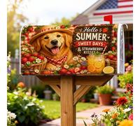 Coperture magnetiche per cassette postali con fragole, fiori rustici estivi limonata estiva rossa decorativa per decorazione da giardino e cortile, 45,7 x 53,7 cm