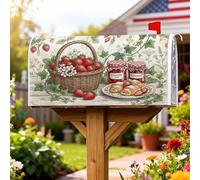Coperture magnetiche per cassette postali con fragole, rustiche per cestini di marmellata, barattoli di marmellata, copertura estiva per cassetta postale rossa per decorare la casa e il giardino, 45,7