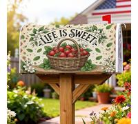 Coperture magnetiche per cassette postali con fragole, rustiche vintage per cestini e fiori, copertura stagionale per cassetta postale per decorazione da cortile, 45,7 x 53,7 cm