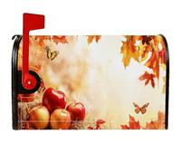 Coperture magnetiche per cassette postali con frutta, autunnali rustiche con farfalle autunnali, foglie autunnali rosse, per decorazione esterna da cortile, 53 x 64 cm