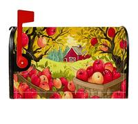 Coperture magnetiche per cassette postali con frutta, autunnali rustiche, per albero autunnale, colore rosso, per decorazioni esterne, 53 x 64 cm