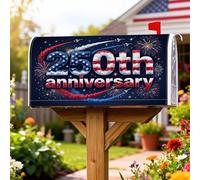 Coperture magnetiche per cassette postali con fuochi d'artificio, celebrazione patriottica, stelle, nuvole, anniversario, rosso, stagionale, decorazione per casa e giardino, 45,7 x 53,3 cm