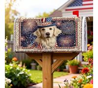 Coperture magnetiche per cassette postali con fuochi d'artificio, stelle patriottiche e strisce, 45,7 x 53,3 cm, colore rosso