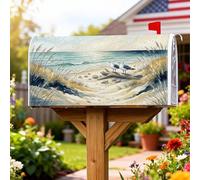 Coperture magnetiche per cassette postali con gabbiani, onde costiere naturali da spiaggia, coperture per cassette postali per esterni, decorazione per prato, 53 x 64 cm