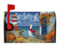 Coperture magnetiche per cassette postali con gabbiano costiero, copertura per cassetta postale autunnale rustica con zucca e faro arancione per decorazione del prato 53 x 64 cm