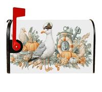 Coperture magnetiche per cassette postali con gabbiano costiero, nautiche rustiche con zucche e ancore autunnali arancioni per la decorazione del cortile anteriore 53 x 64 cm