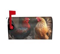 Coperture magnetiche per cassette postali con gallo e pollo, dimensioni standard, 53,3 x 45,7 cm, copertura per cassetta delle lettere primaverile estate copertura per cassetta postale di benvenuto