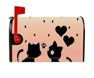 Coperture magnetiche per cassette postali con gatti, con stampa di cuori giocosi e fantasiosi e zampe, copertura per cassetta della posta di tutti i giorni per giardino, patio, decorazione da 53 x 64
