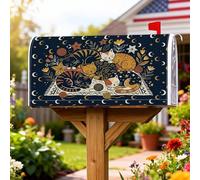 Coperture magnetiche per cassette postali con gatti, fantasiose decorazioni per cassette postali con luna e stelle autunnali, per esterni, decorazione da giardino, 45 x 53 cm